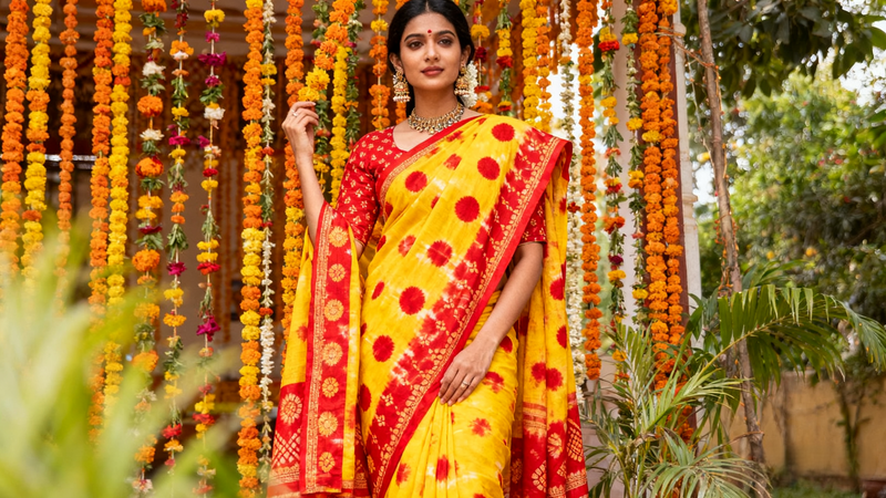Gujarati Bandhani Saree