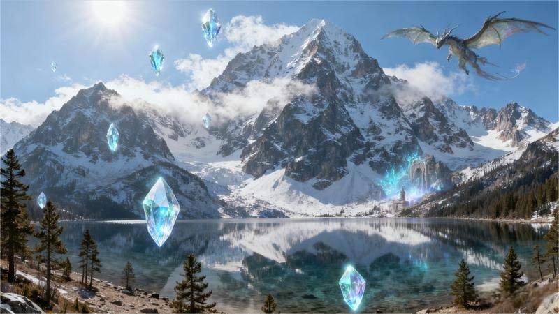 Creative fantasy mountain landscape generated by Seedream 4.0 Image Generator